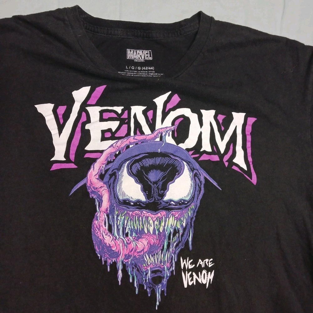 Marvel Comics Venom We Are Venom Graphic T-Shirt Mens Large Black Short Sleeve